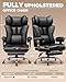 GTPLAYER Big and Tall Office Chair Wide Ergonomic Gaming Chair with Deluxe Embossing Designed Leather with Foot Rest,150°Reclining Adjustable Soft Armrests Pocket Spring Back Support and Pillow