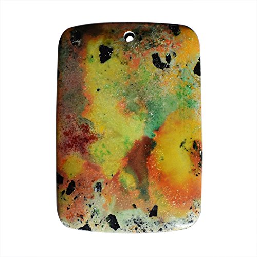 Cabochon en chrysocolle naturelle cœur 46x32mm pour la création de bijoux uniques