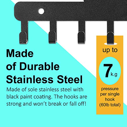 Image of Sehaz Artworks Metal Key Holder for Home | Bird Key Hooks | Key Holder for Home Decor Stylish | Key Stand for Wall (7 Hooks, Black)