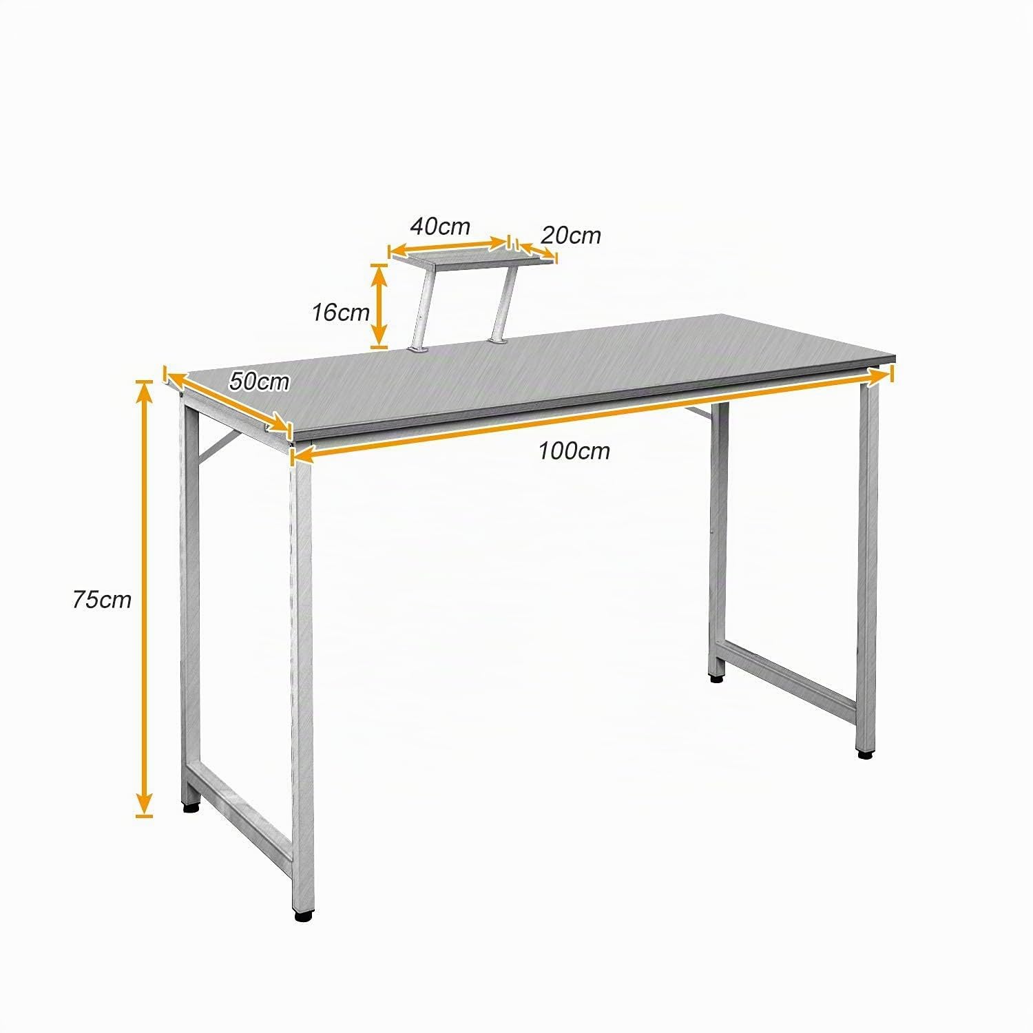sogesfurniture Mesa de Ordenador Moderno Escritorios para Computadora Escritorio de Oficina Mesa de Trabajo Mesa de Estudio de Madera y Acero, 100x50x75cm, WK-JK100-OK-BH