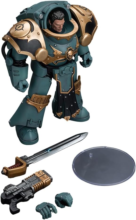 JOYTOY Warhammer The Horus Heresy 1/18 Action Figure Sons of Horus Tartaros Terminator Squad Sergeant with Volkite Charger and Power Sword Collection Model Birthday Gifts