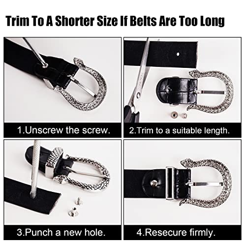 Fioretto Women Fashion Belt With Snake Buckle Lady Snakeskin Pu Leather Belts For Jeans Pants Dresses Vintage Casual #TOP6