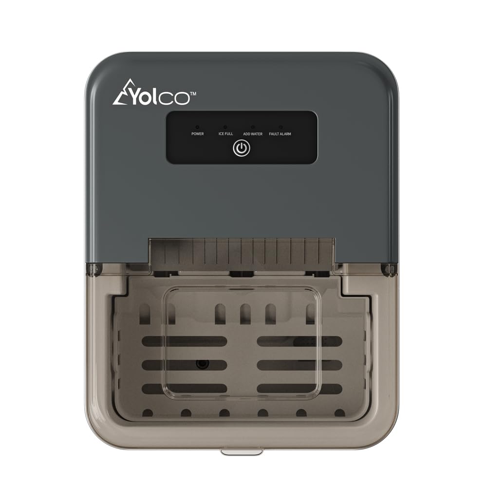 Yolco ICM1 Machine à glaçons en carbone, design compact, 10 kg en 24 heures, machine à glaçons 12-24 V pour camping-car
