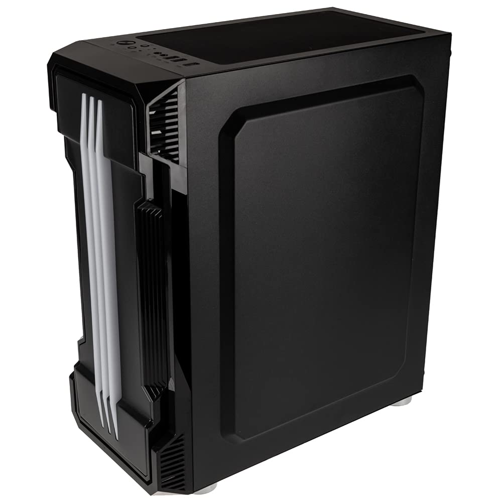 Caja de Torre Media ATX Inspire K10 RGB con Panel acristalado, Color Negro
