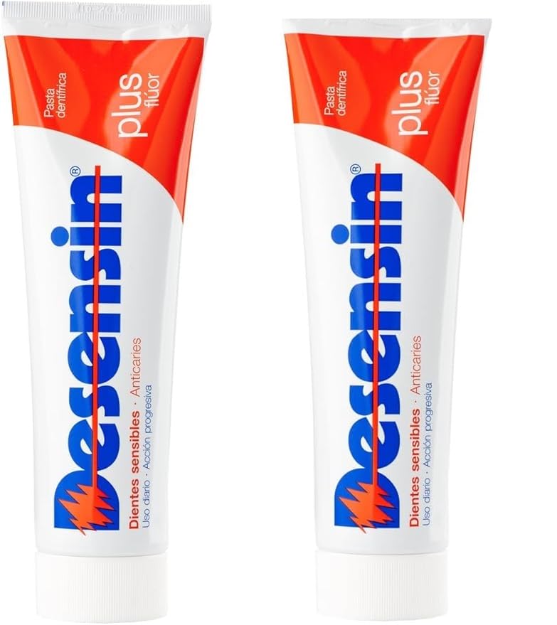 PACK AHORRO DESENSIN PLUS FLUOR 75ML 2 unidades Pasta Dentífrica Menta para Uso Diario. Efecto Desensibilizante, Anticaries y Protección.