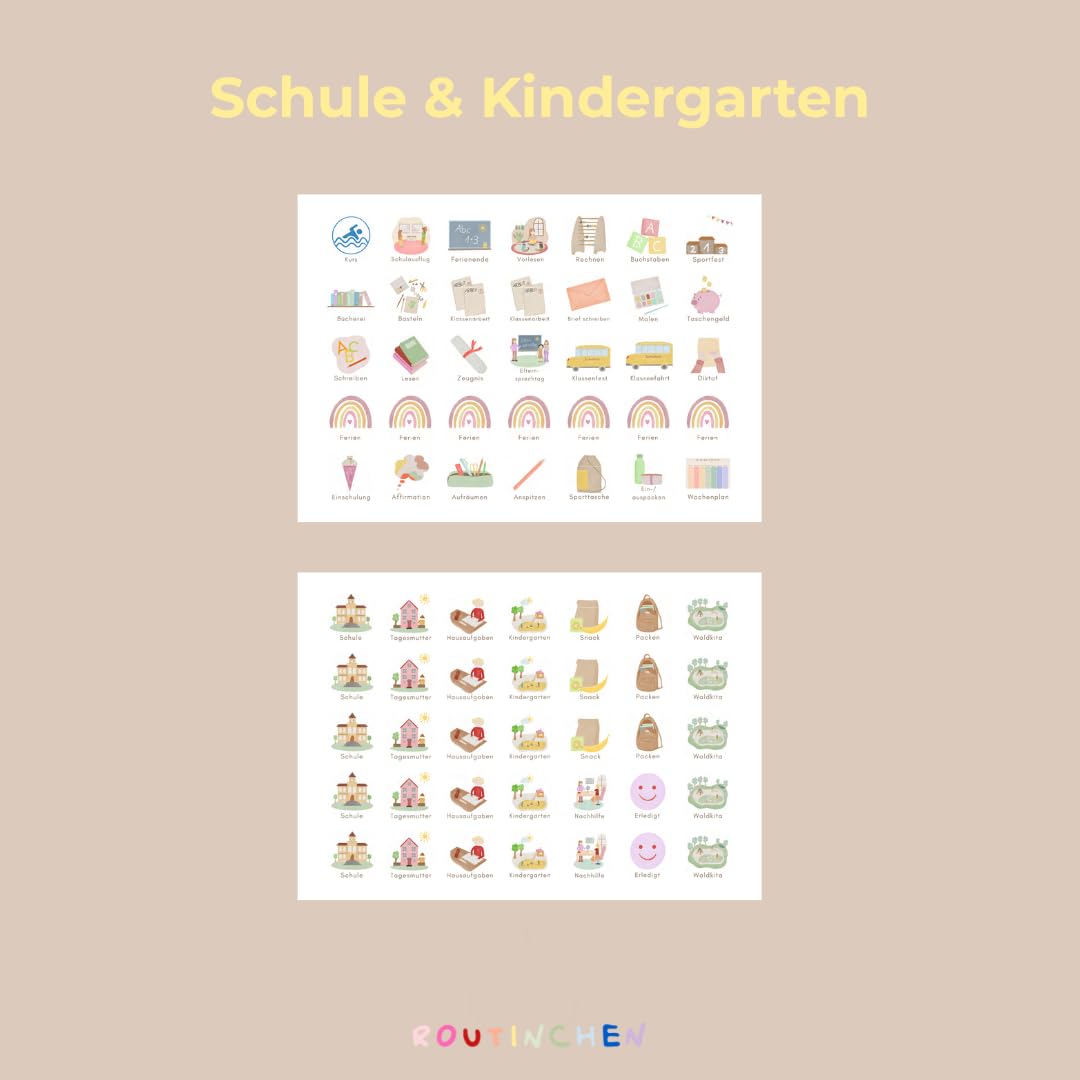 Starterset für Kinder inkl. 525 Symbole – Wochenplaner A4, Morgenroutine, Abendroutine & Tagesaufgaben (Bauernhof)