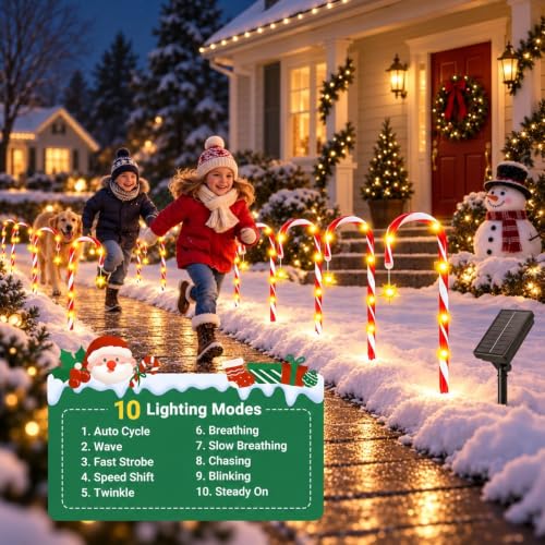 24 Pack Solar Candy Cane Lights Outdoor, Christmas Decorations, 10 Modes $39.99 AC - image 5