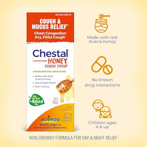 Boiron Chestal Honey Adult Cold and Cough Syrup for Nasal and Chest Congestion, Runny Nose, and Sore Throat Relief - 6.7 Fl oz - Image 4