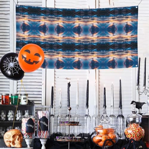 MINDBBDFJ Beautiful Sunrise On Sea Print Banners And Signs For Outdoor/Indoor,Personalized Banner Customizable Parties Halloween Banner (180x90cm)2
