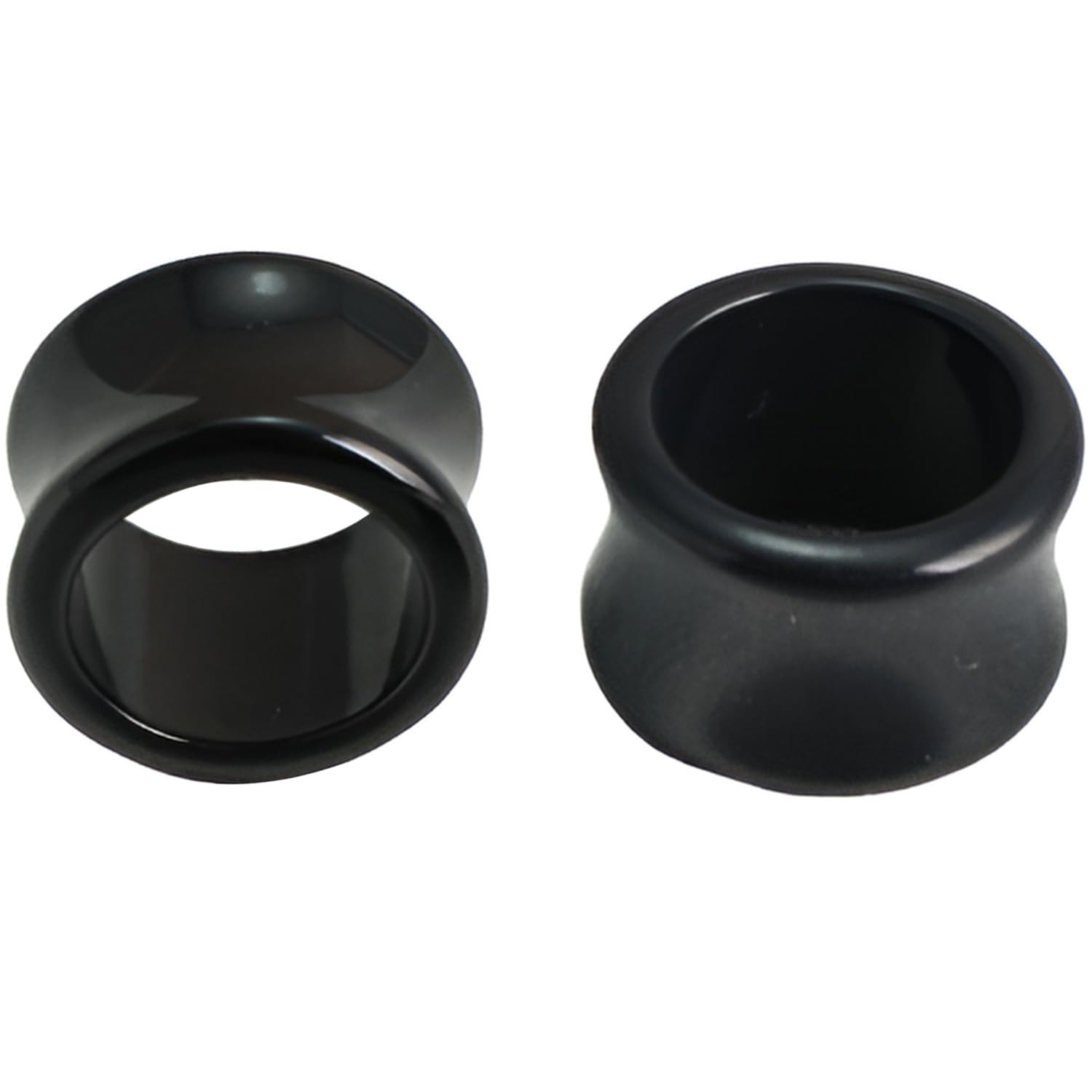 Acrylic Black 1 Pair Double Flared Ear Tunnels Stretching Hypoallergenic Gauges Expanders Hollow Hard Tunnel Plastic Body Piercing Jewelry Tuneles De Oreja Para Hombre Men Women 4 mm(6 G)