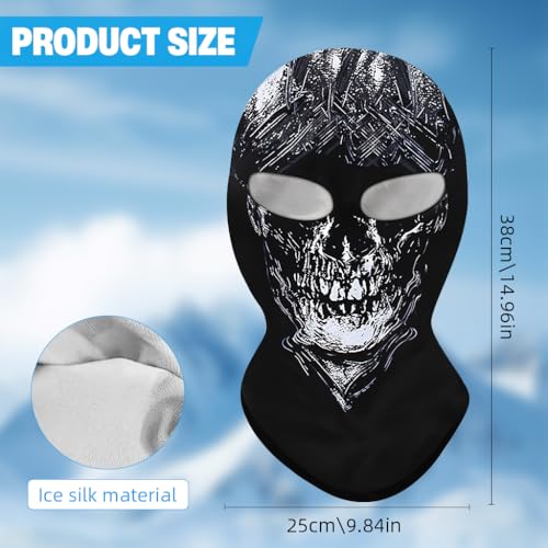 Image of Proberos Riding Face Cover Fun Ghost Face Balaclava Face Mask Stretchy Face Cover Neck Gaiter Quick-Drying Cool Ice Silk Breathable Outdoor Riding Face Mask Festival Cosplay Halloween Head Cover