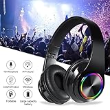 ZZOSRDR Bluetooth Headphones Over Ear, Foldable Lightweight Wireless Headset, Wireless Headphones with Built-in Mic, FM, SD/TF for Online Class, Office, PC, Phone - Image 6