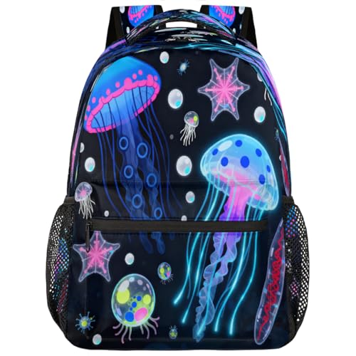 Mochila de viaje con estampado de medusas ideal para la universidad y el instituto