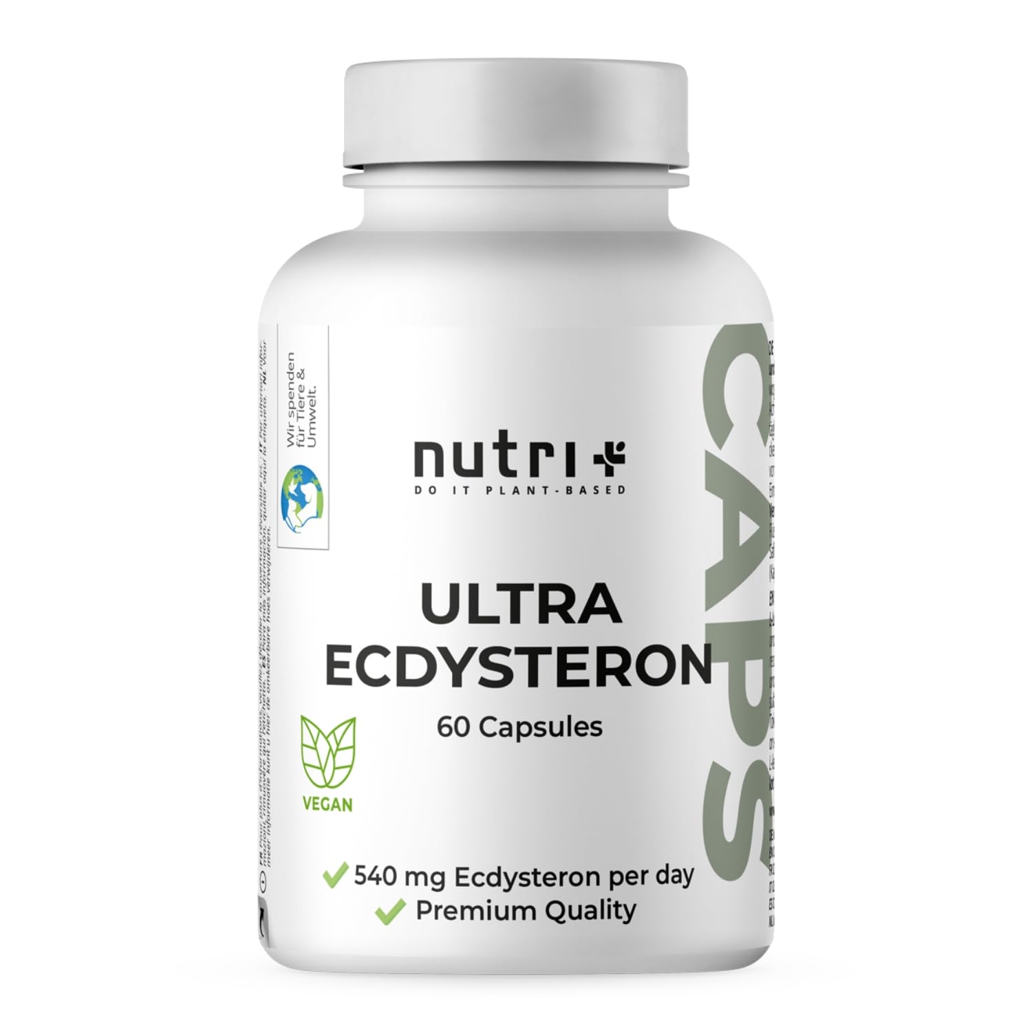 Nutri + Ultra Ecdysterone + Leucina Capsule alto Dosaggio - 790 mg Complesso Principi attivi per Capsula - 540 mg di beta Ecdisterone 90% + 250 mg di L-Leucina in Polvere vegana