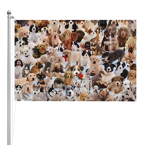 Drapeau mignon pour chiens double imprimé grande bannière de vacances