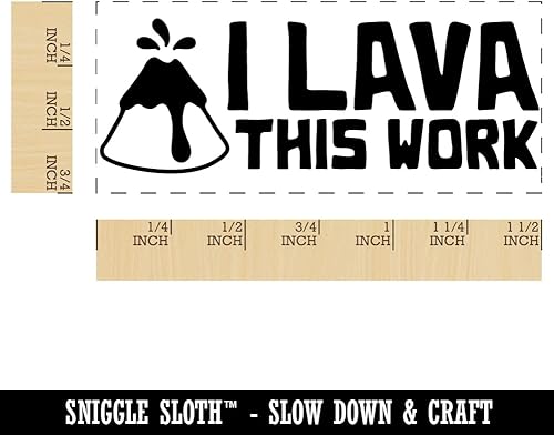 Miniatura 8 de I Lava Love This Work Volcano Teacher Student School - Sello de goma autoentintado - 2-34 pulgadas grande - Tinta rosa