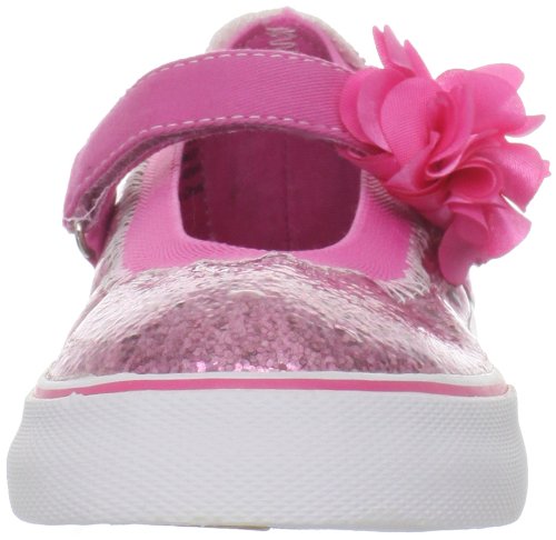 Morgan & Milo Kid's Sparkle Floral Mary Jane Sneaker (Infant/Toddler/Little Kid), Azalea Pink, 9 M US Toddler2