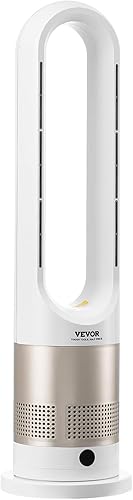 Miniatura 8 de VEVOR Ventilador de torre sin aspas, ventilador silencioso de velocidad de 16 piess que sopla aire frío y calefacción, ventiladores oscilantes de 80