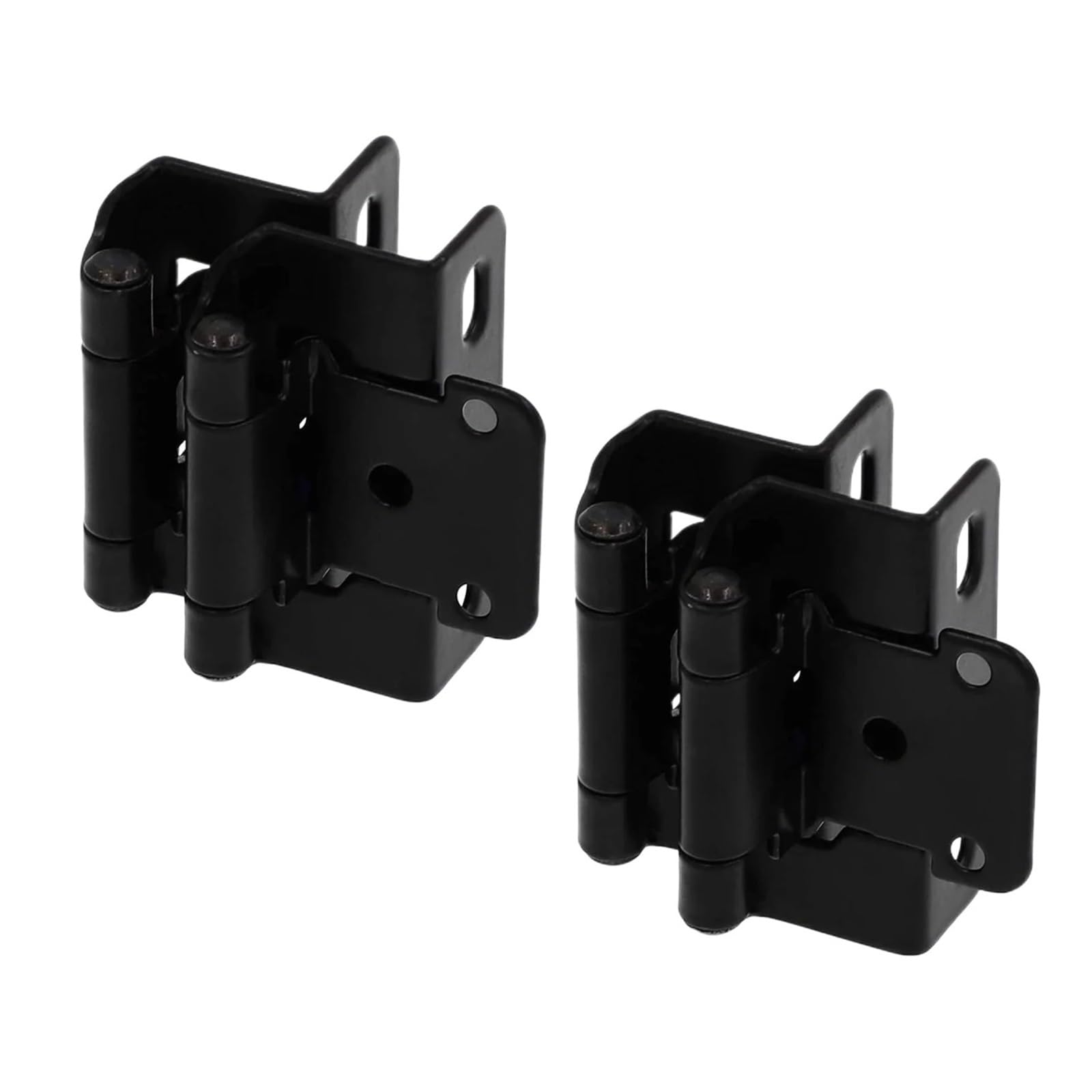 4Pcs Semi-Hidden Cover Panel Black Hinge for Cabinet Bumpers and Upgrade Screws