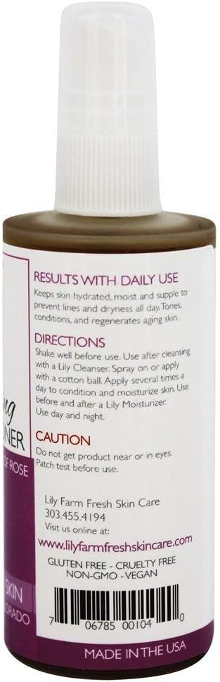 Lily Organics Facial Toner Nourishing Rose for Dry and Mature Skin