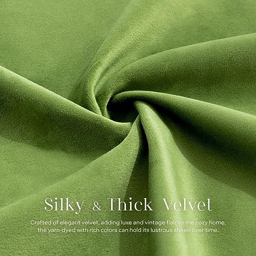 Image of Phantoscope Pack of 2 Velvet Decorative Throw Decorative Pillow Cover Soft Solid Square Cushion Case for Couch Green 20 x 20 inches 50 x 50 cm