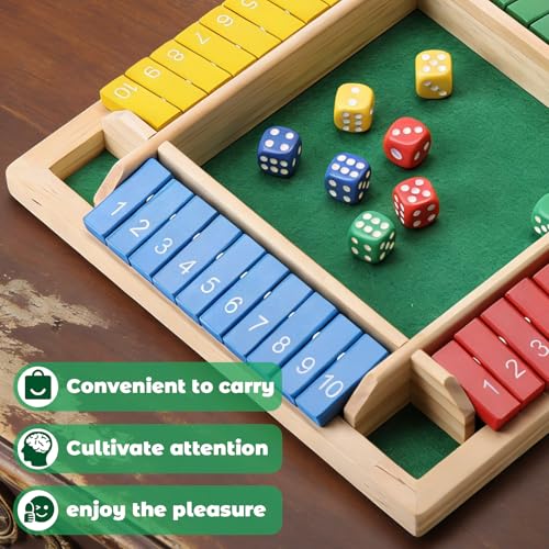 Shut the Box Game, juego educativo de mesa de madera miniatura 5