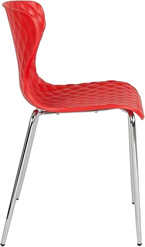 Miniatura 44 de Flash Furniture Lowell Silla apilable de plástico negro con diseño contemporáneo Negro -,Verde (Citrus Green),Gris,Naranja,Púrpura,Blanco,Rojo