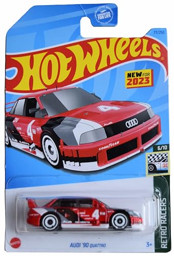 Hot Wheels Audi '90 Quattro a escala 1:64 Color rojo miniatura 1