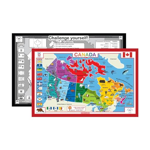 Tot Talk Canada Educational Placemat for Kids – Made in USA – Durable, Double-Sided, Learning...
