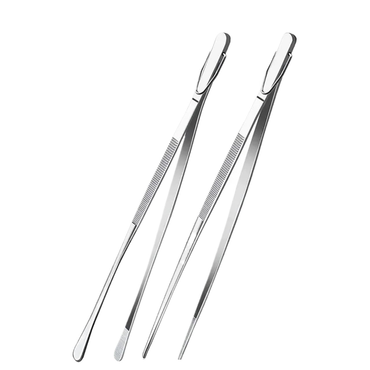 Pinze Da Cucina 2 uds pinzas pinzas finas pinzas de cocina de acero inoxidable 304 extralargas for cocina comida de mar y barbacoa Para Cocina(12inch)