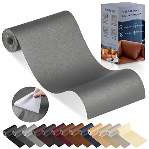 Image of YAFLC Self-Adhesive PU Leather Film 10x160cm, Fabric Adhesive Sheets for Sofa, Car Seats, Handbags - First Aid Vinyl Repair Kit