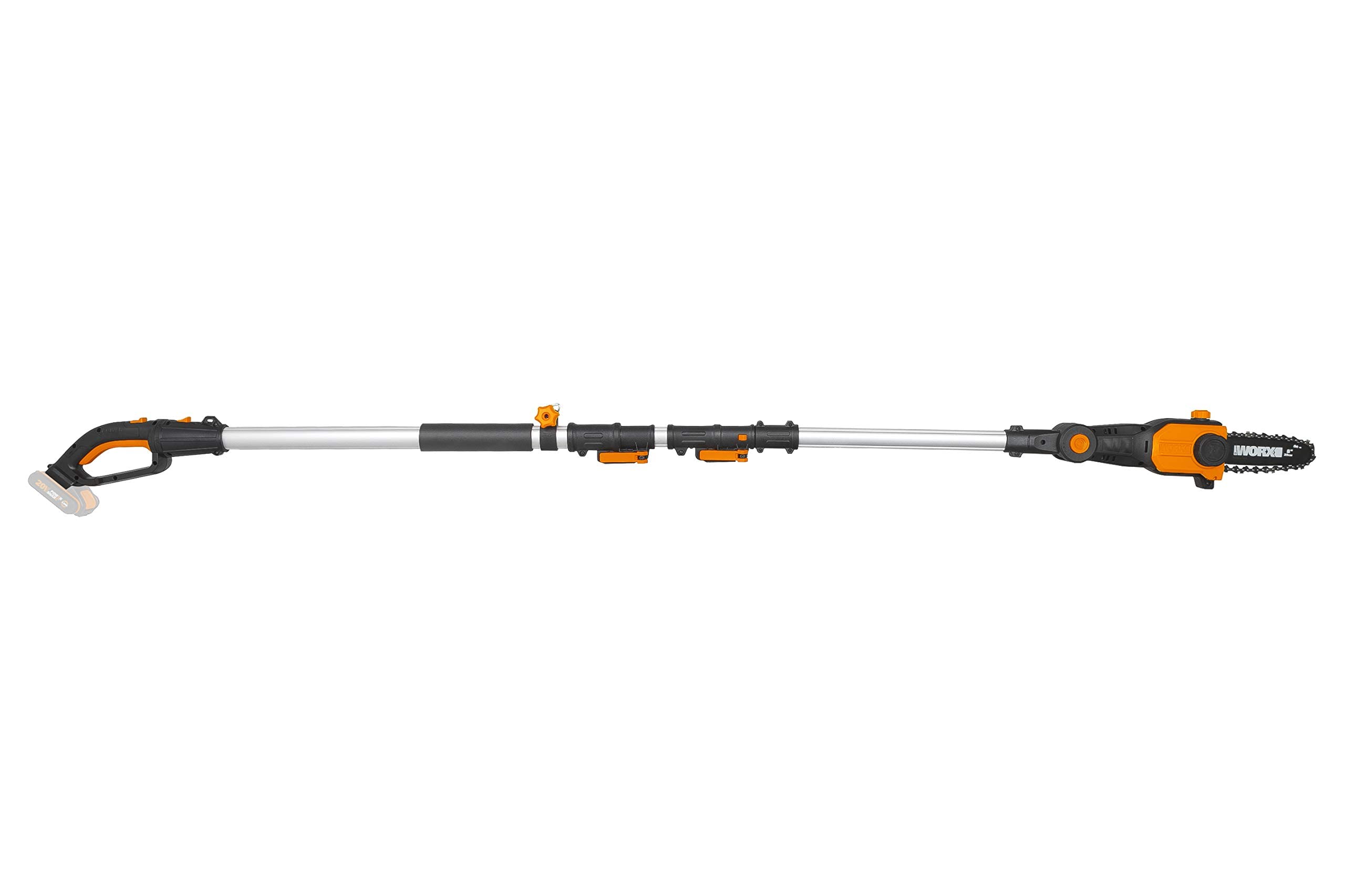 WORX - Elagueuse/tronçonneuse sur tige télescopique 20V - WG349.9 -⌀ 20 cm & Taille-haies électrique sans fil - Taille-haies Télescopique - Léger et Ergonomique - 45 cm