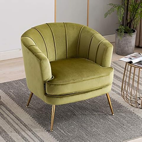 Artechworks Modern Velvet Barrel Chair Accent Armchair Cover