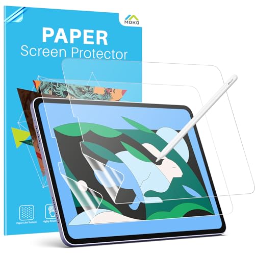 MoKo 2 Stück Paper Folie für iPad Air 5/4 (2022/2020 10 9 Zoll) iPad Pro 11 (2022/2021/2020/2018) Matte Schutzfolie Paper-Feel Blendfreie Folie Schreiben und Zeichnen wie auf Papier