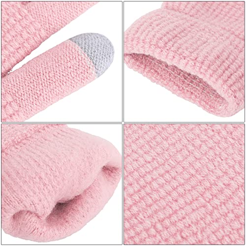 URATOT Winter Knitted Warm Set Infinity Scarf and Beanie Hat Touch Screen Gloves Winter Gifts for Men and Women4