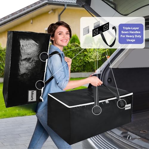 ZFWDSY Moving Boxes 8 Pack,93 Liters Clothes Storage Large Moving Bags with Handles Moving Totes for College Dorm or Christmas Decorations - Image 3