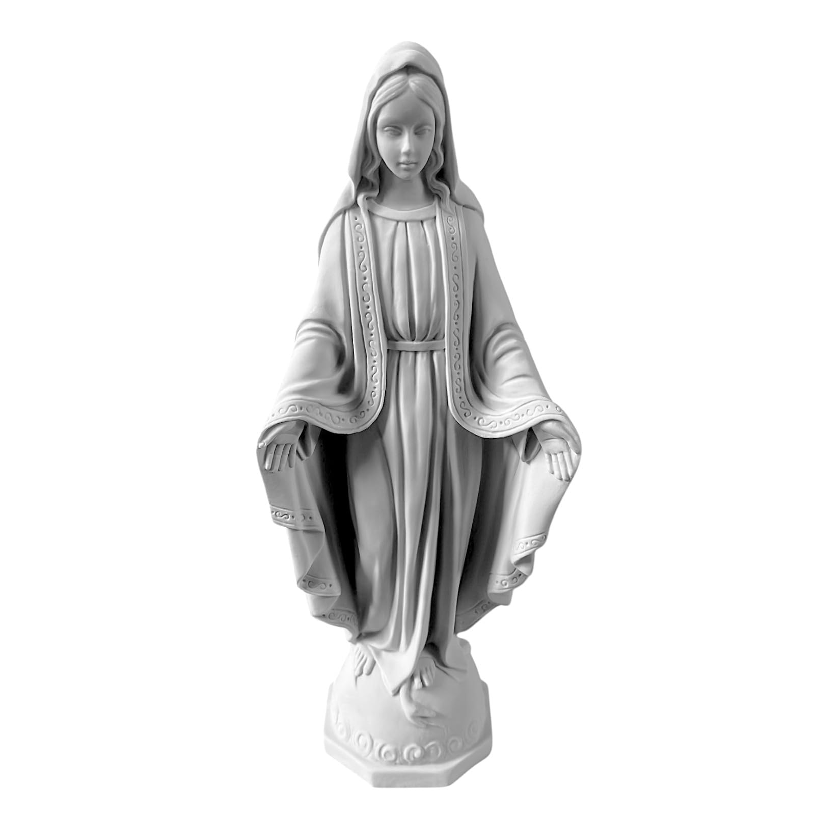 Statue Vierge Marie en marbre véritable stable et durable pour intérieur 40cm