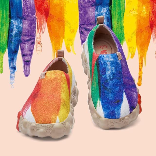 UIN Women's Fashion Sneakers Slip On Walking Art Travel Shoes Toledo Ⅵ Rainbow Crush 2 - Image 3