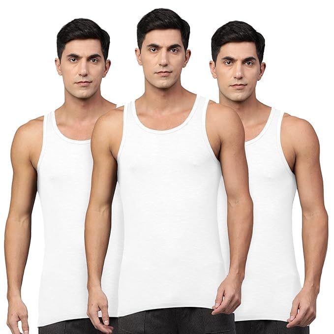 ragini v Men's Inner Vest Set of 3 Combed Cotton Regular Fit Round Neck Sleeveless Vest with Extended Length for Easy Tuck__White-picture-18
