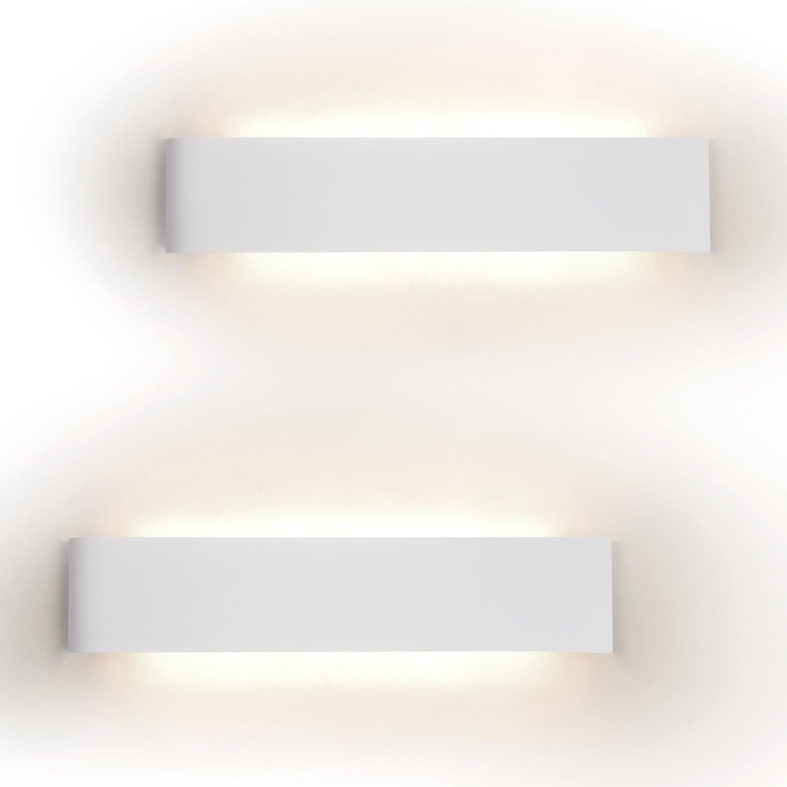 YCZM 24W Aplique Pared Interior 2880LM Apliques Pared Interior 4500K Blanco Neutro Lampara Moderna de Aluminio 2 Piezas 41CM Blanco IP44 Lámpara de Pared Para Salon Dormitorio Sala Pasillo Escalera