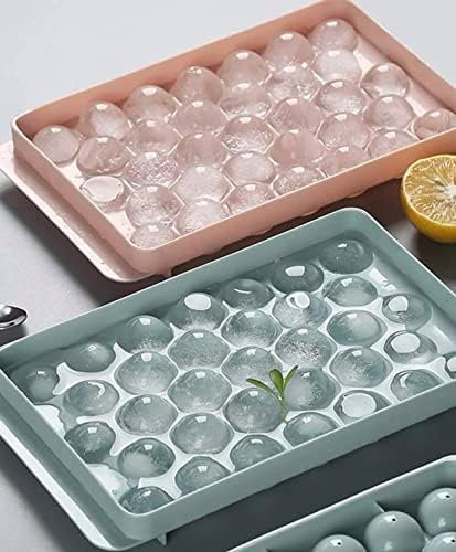 32 Piece Ice Ball Tray, Ice Tray, Round Ice Maker, Ice Mold, Circle Ice Maker (Pink)