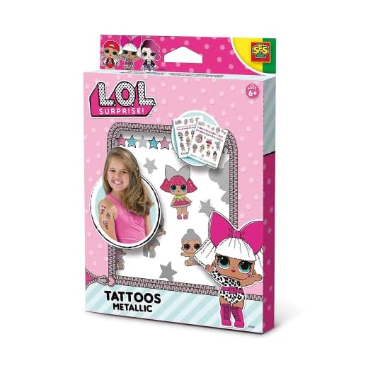 SES Creative 14192 - L.O.L. - Tatouages métallisés, sans danger pour la peau, de toutes petites surprises sous la couhche métallique, Couleurs Divers