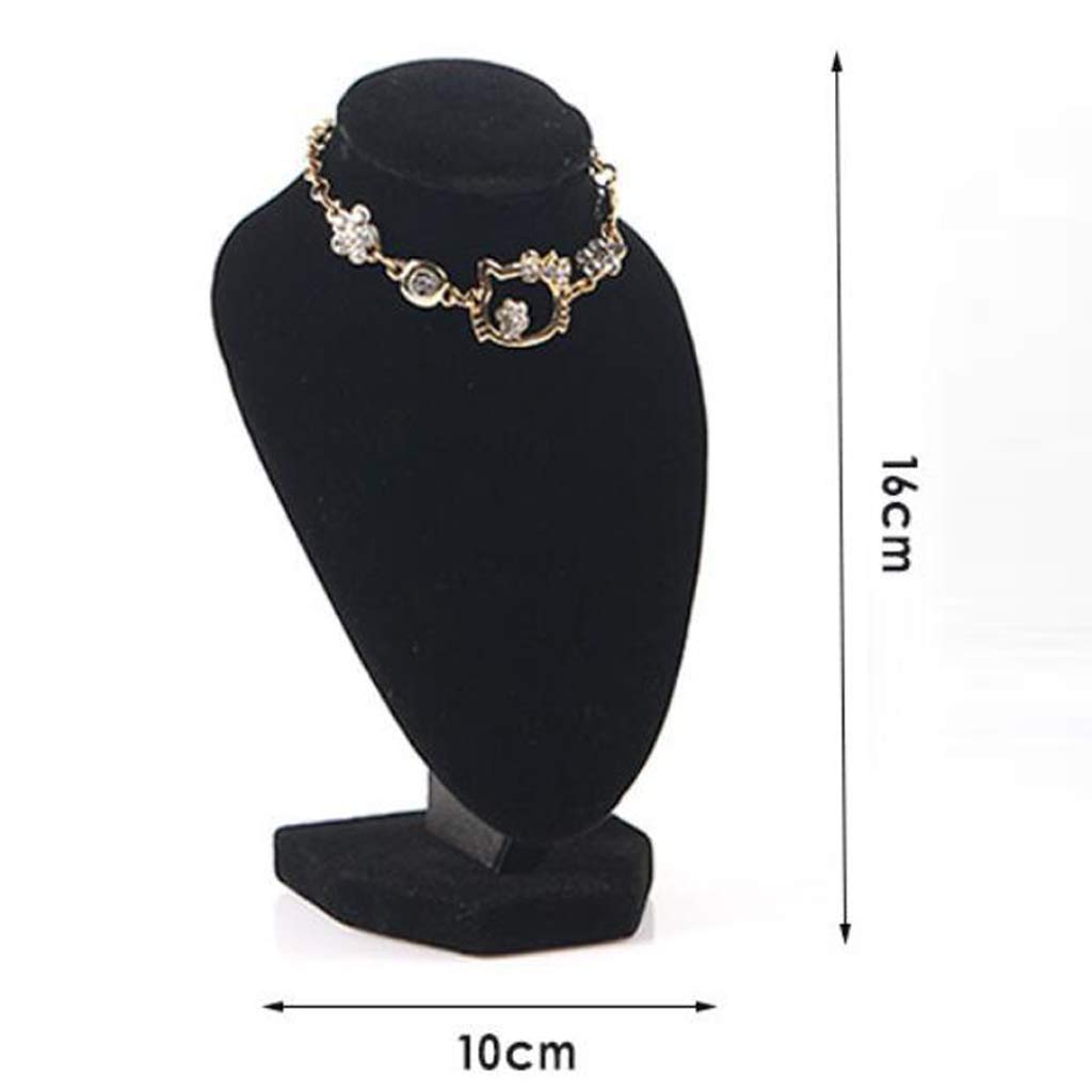 10x Velours Noir Bijoux Buste Présentoirs Titulaire