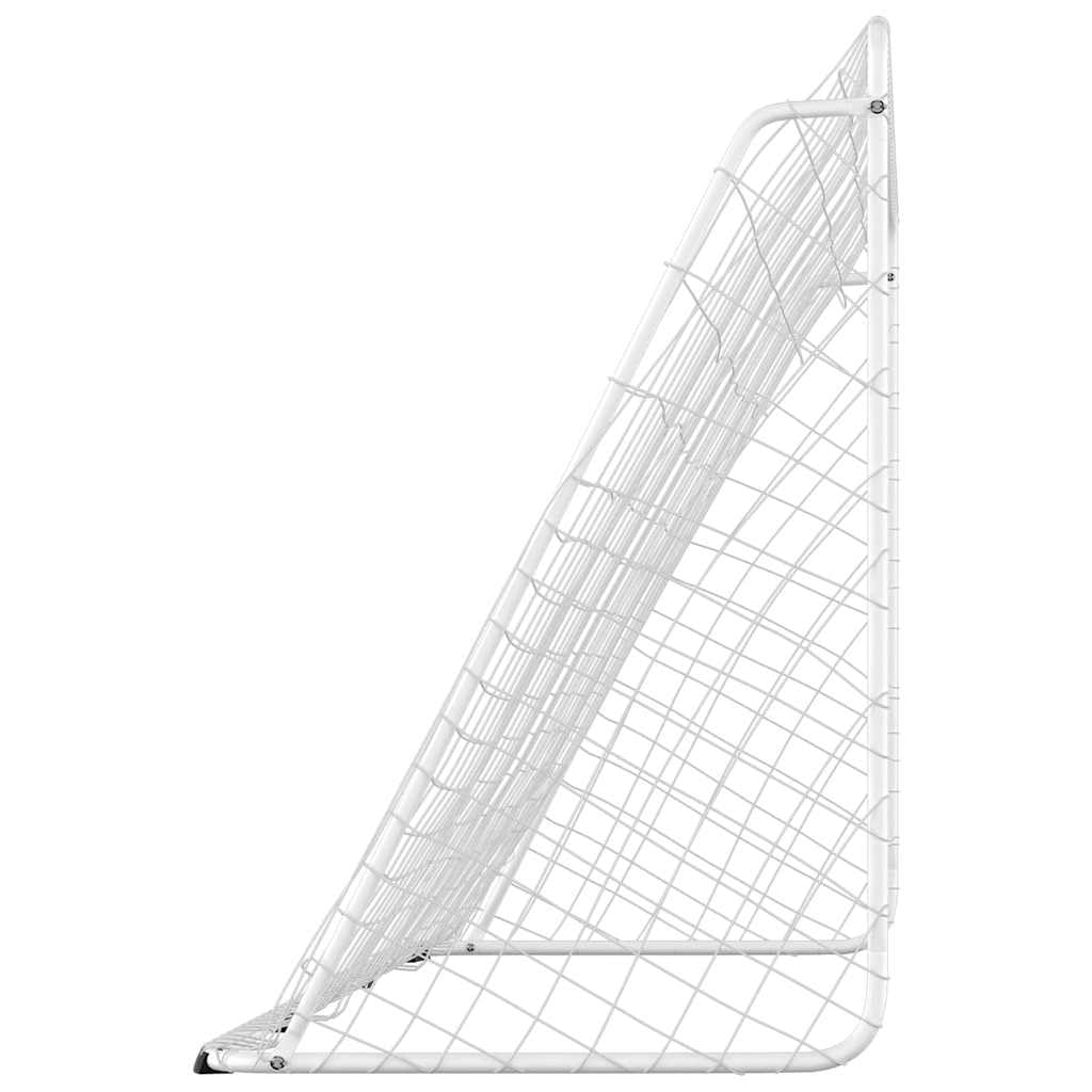 Fußballtor mit Netz Weiß 366x122x Stahl pulverbeschichtet, witterungsbeständig, inkl. robustem Netz, ideal für Training, Freizeit und Spiel im Garten, Outdoor und Indoor