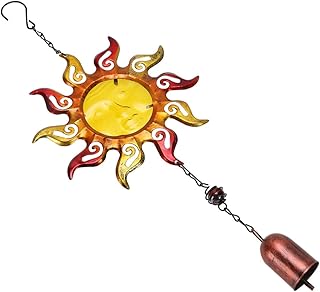 GANAZONO 1Pc Carrilhão De Jardim Pendurado Sino De Vento Amarelo Em Forma De Sol Sinos De Vento Pendurado Ornamento De Pingente De Sino De Vento Decorar Modelagem Carrilhão De Vento