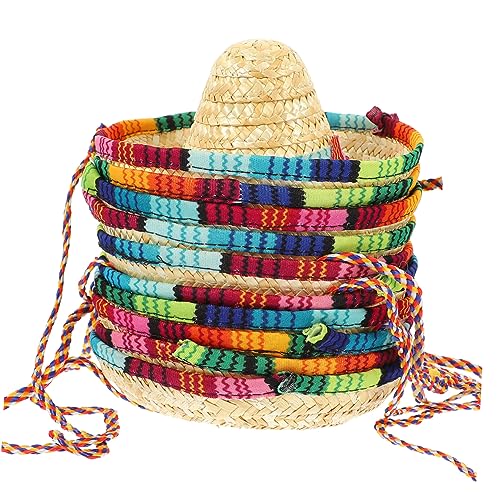 PERSELOSO 10 Piezas Mini Gorro para Mascotas Sombrero Christmas Hat Gorro Mexicano Gorro Gracioso Gorro cumpleaños Accesorio de Fiesta Tocado de Cachorro Gorro de Gato Hierba Colorful