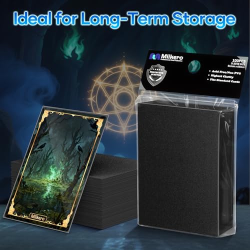 Image of 1000 Counts Black Card Sleeves Toploaders for Trading Cards,Matte Card Sleeves Deck Card Protectors Compatible with MTG,Baseball Cards,Sports Card,Yugioh Card