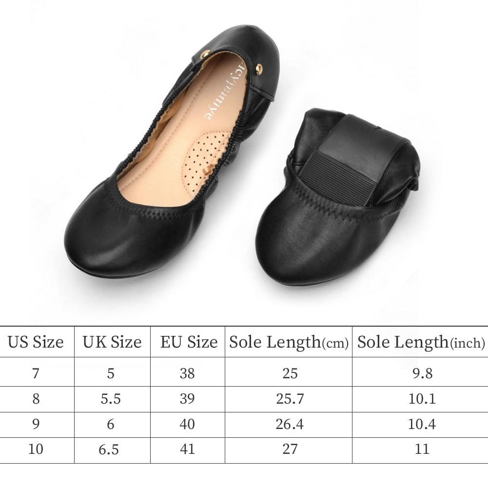 OFFCUP Ballerines Femme Flats Chaussures, Ballerines Femme Plates Pliable, Chaussures Pointe Ronde Fermé Respirantes Confortable Ballerines Loafers pour Les Mariages et Les fêtes