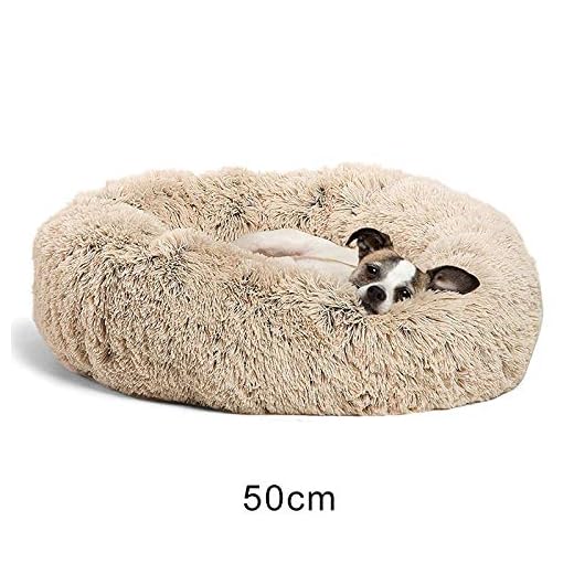 Diawp Shag Felpa Donut Cuddler Cats Cama cómodo calmante Redondo Perro Puppy Mat Sleeping Nest, 1, 50cm