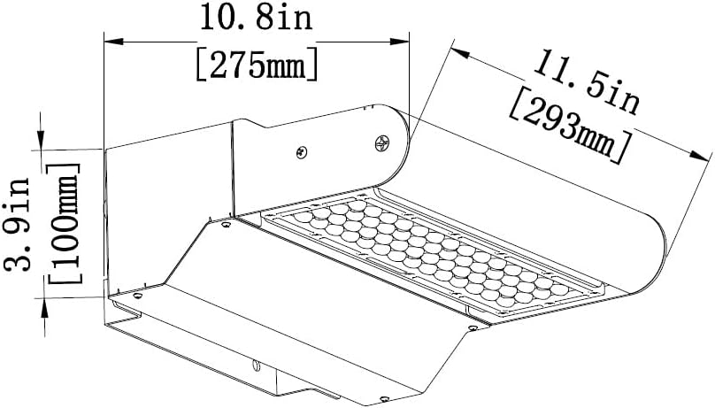 Dimensional drawing of LEDONE 60W Wall Pack Light